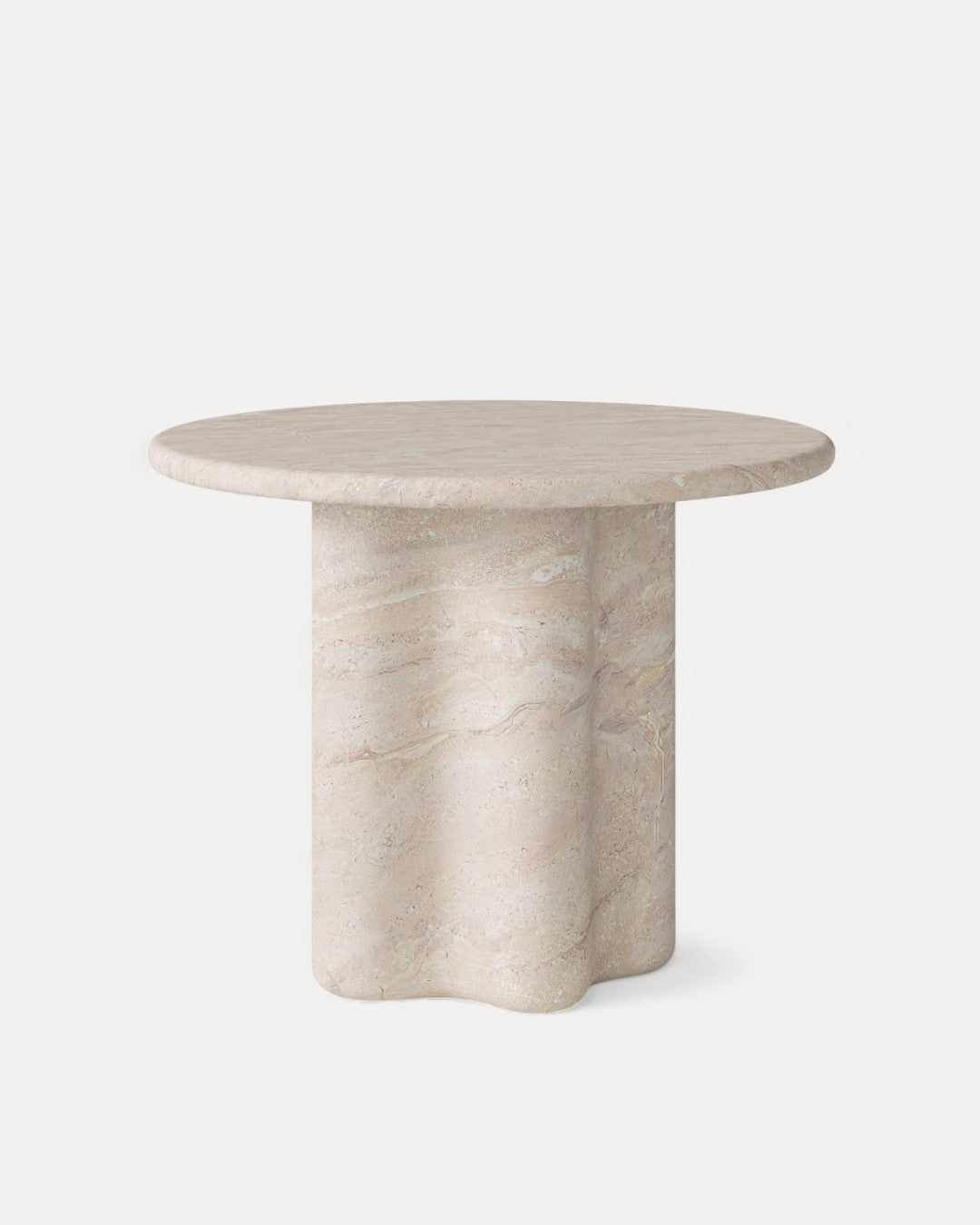Célinor round dining table in cement with marble finish, Ø120×77 cm