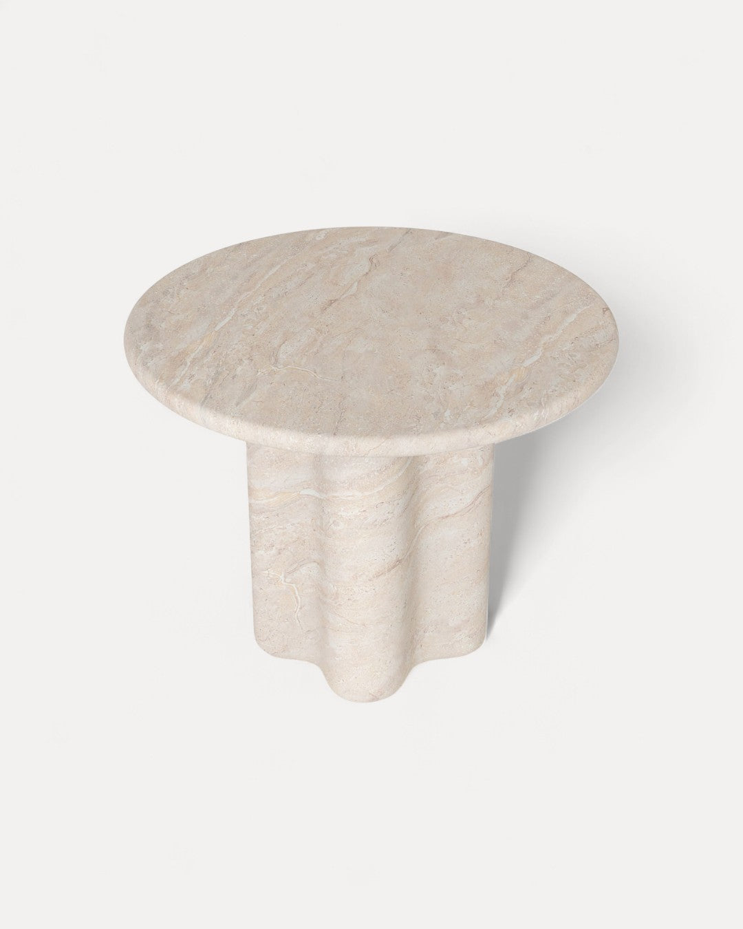 Célinor round dining table in cement with marble finish, Ø120×77 cm