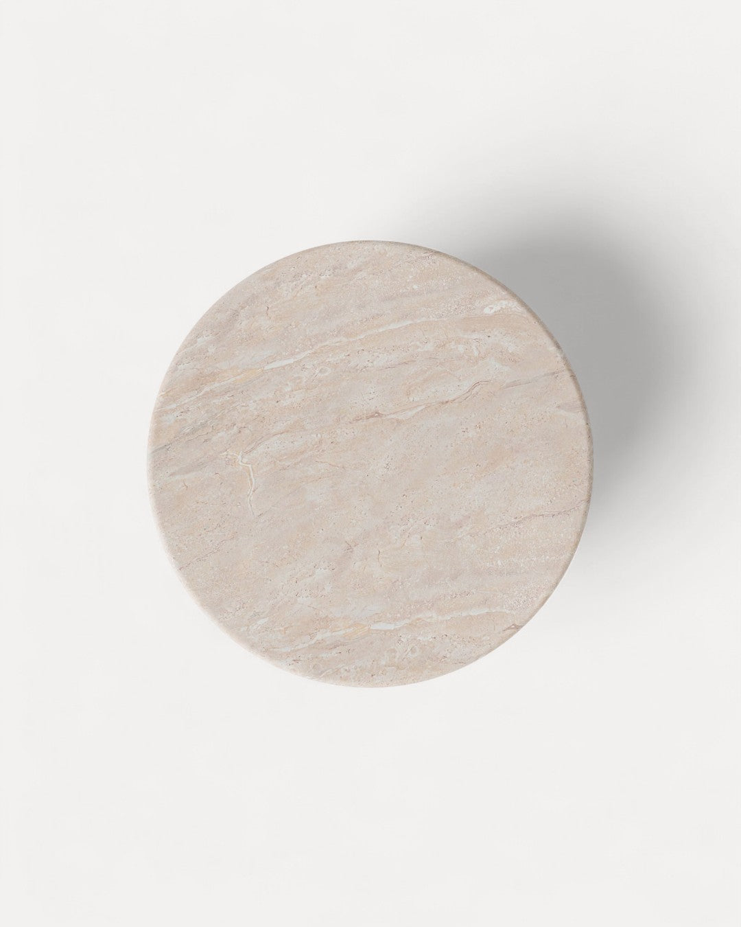 Célinor round dining table in cement with marble finish, Ø120×77 cm