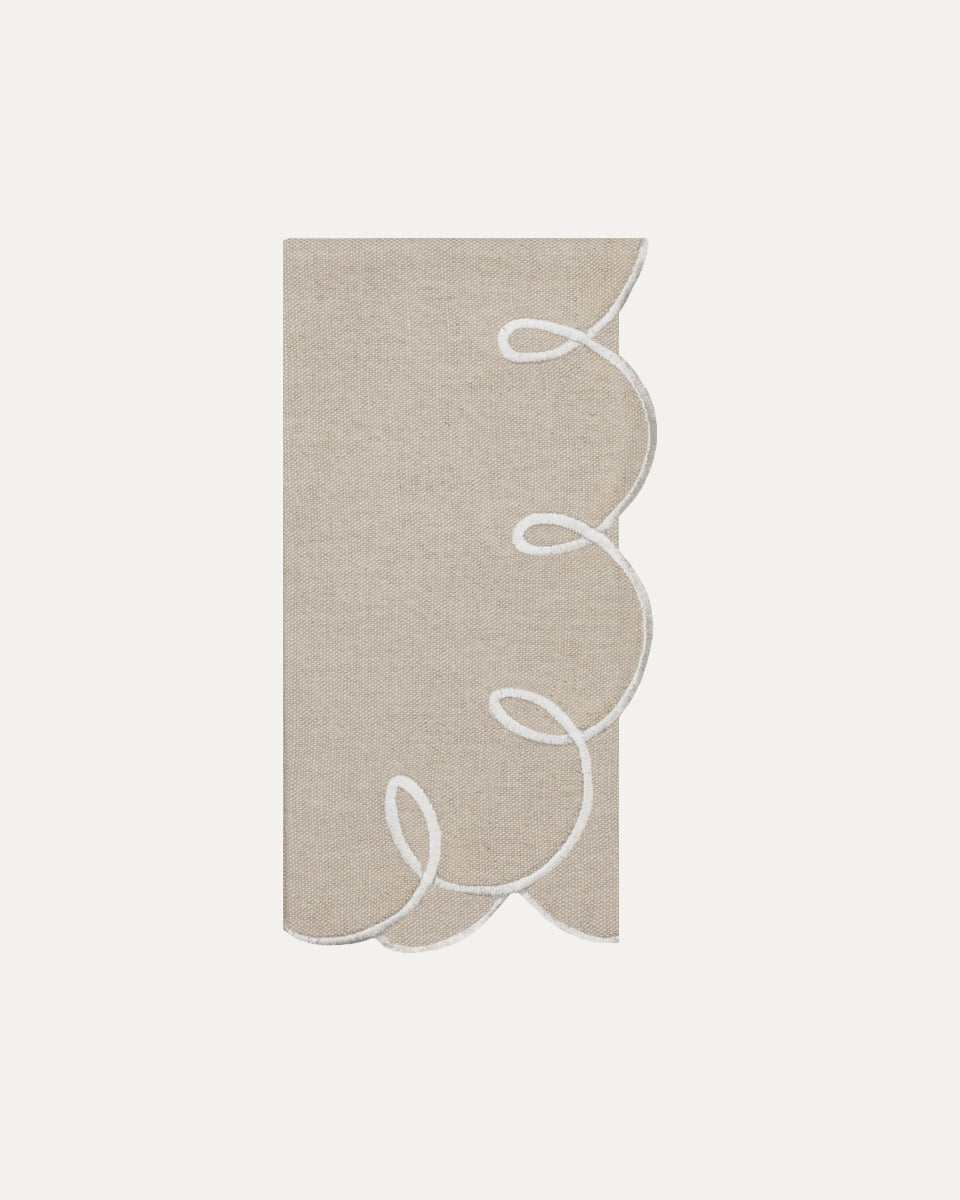 Lisboa Napkin, Beige with White