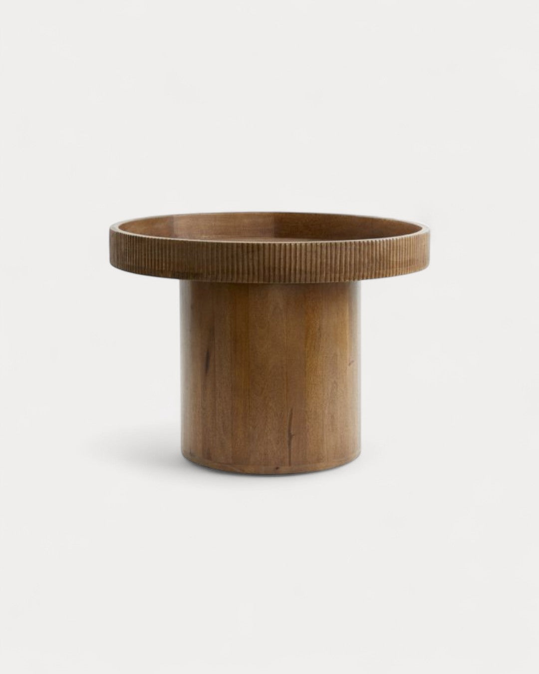 Mesa auxiliar Bruma en madera oscura, pequeña, Ø60 x 44 cm