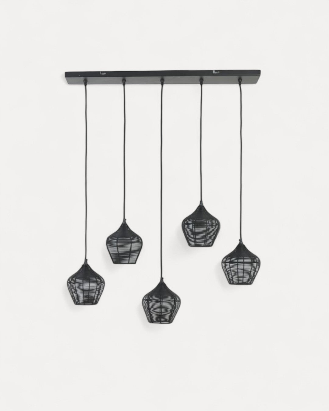 Lagos Ceiling Lamp in Black Metal, 100 x 20 x 122 cm