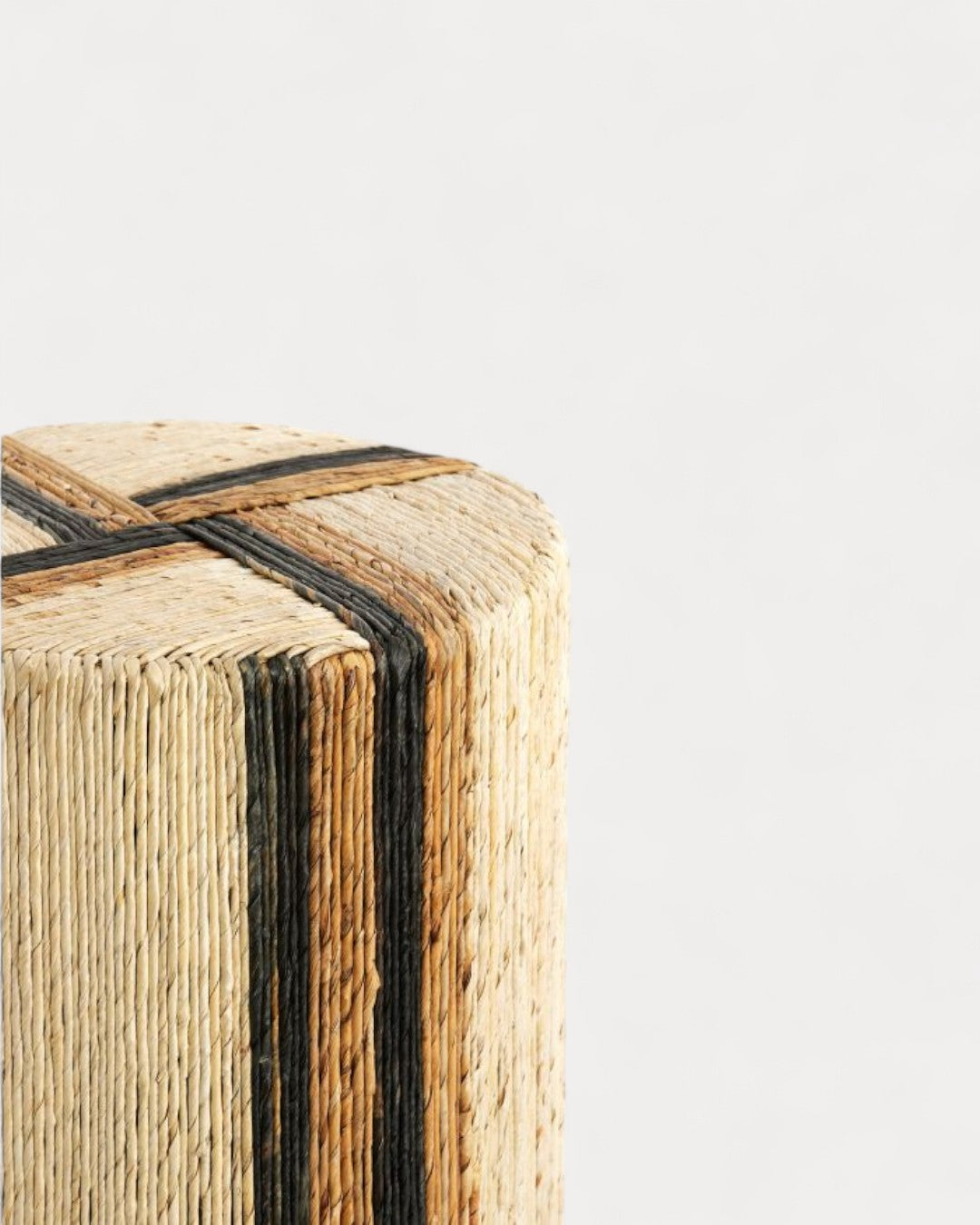 Ripple Pouf in Natural Fibers, Ø40 x 45 cm