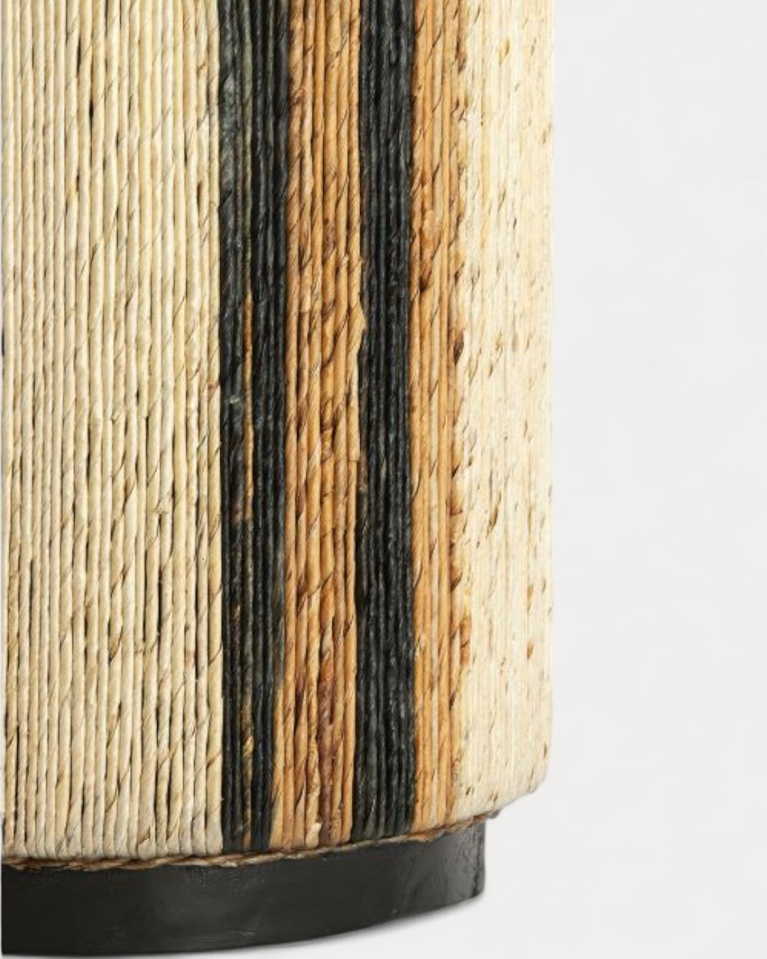 Ripple Pouf in Natural Fibers, Ø40 x 45 cm