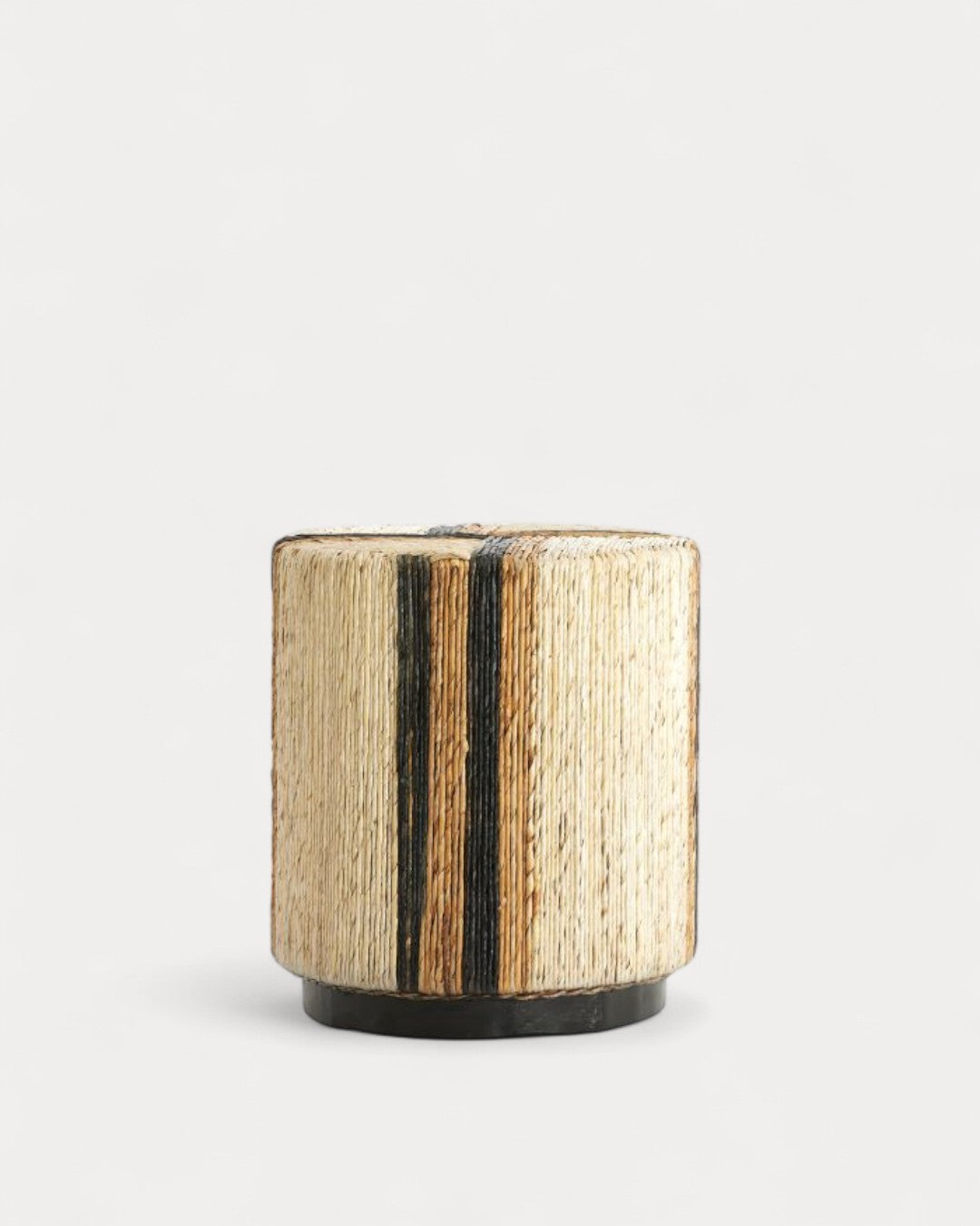 Ripple Pouf in Natural Fibers, Ø40 x 45 cm