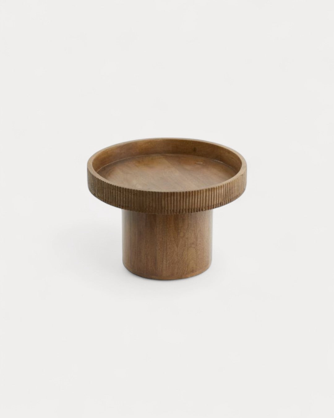 Mesa auxiliar Bruma en madera oscura, pequeña, Ø50 x 35 cm