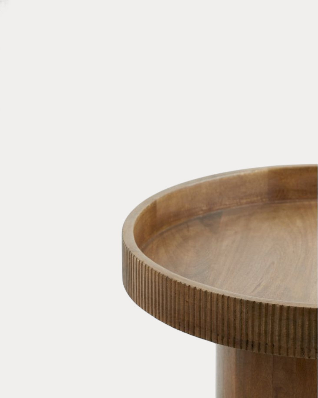 Mesa auxiliar Bruma en madera oscura, pequeña, Ø50 x 35 cm