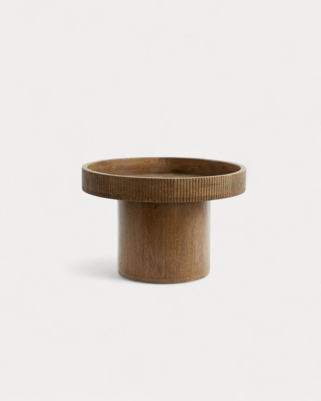Mesa auxiliar Bruma en madera oscura, pequeña, Ø50 x 35 cm