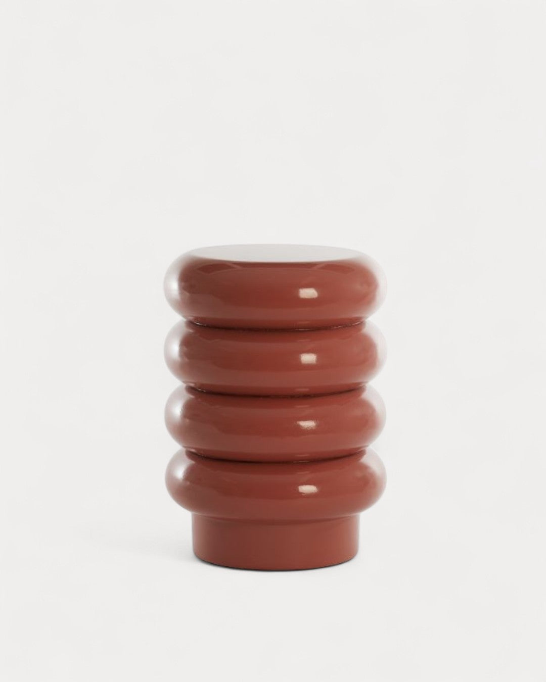Mesa auxiliar Orbit en metal lacado, coral, Ø30x40 cm