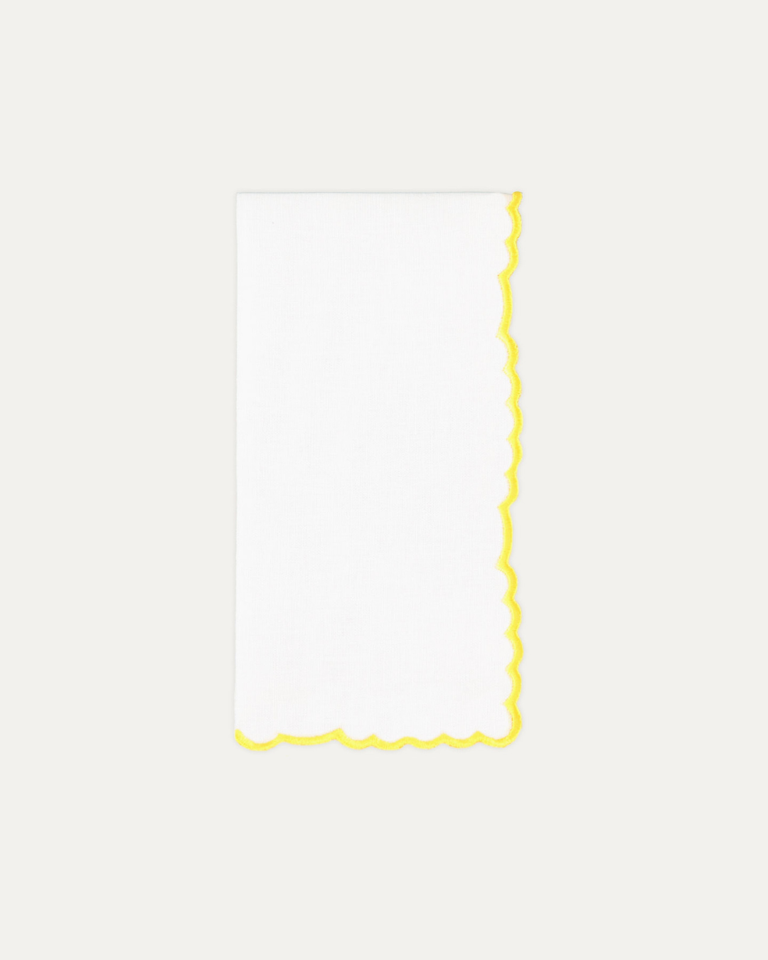 Melides Napkin, White with Yellow