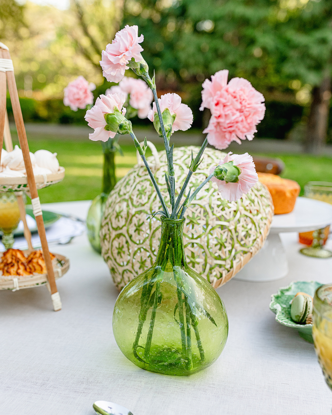 Recycled Glass Jar Riviera Green 18cm