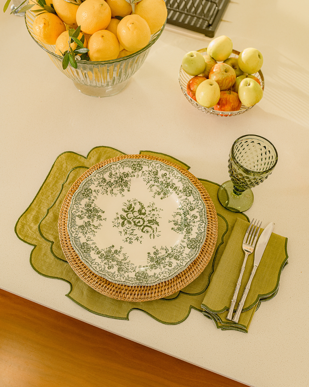 Belmonte Placemat, Green with Green