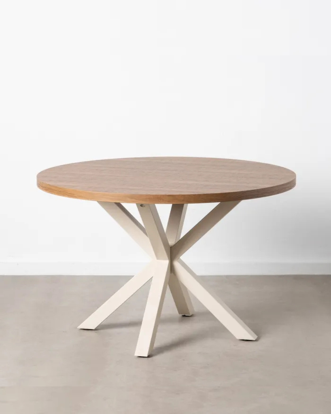 Liro Round Dining Table with White Legs 120 x 120 x 76 cm