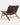 Fauteuil Bari en bois de teck et cuir noir tressé, 87 x 83 x 66 cm