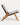 Fauteuil Bari en bois de teck et cuir noir tressé, 87 x 83 x 66 cm