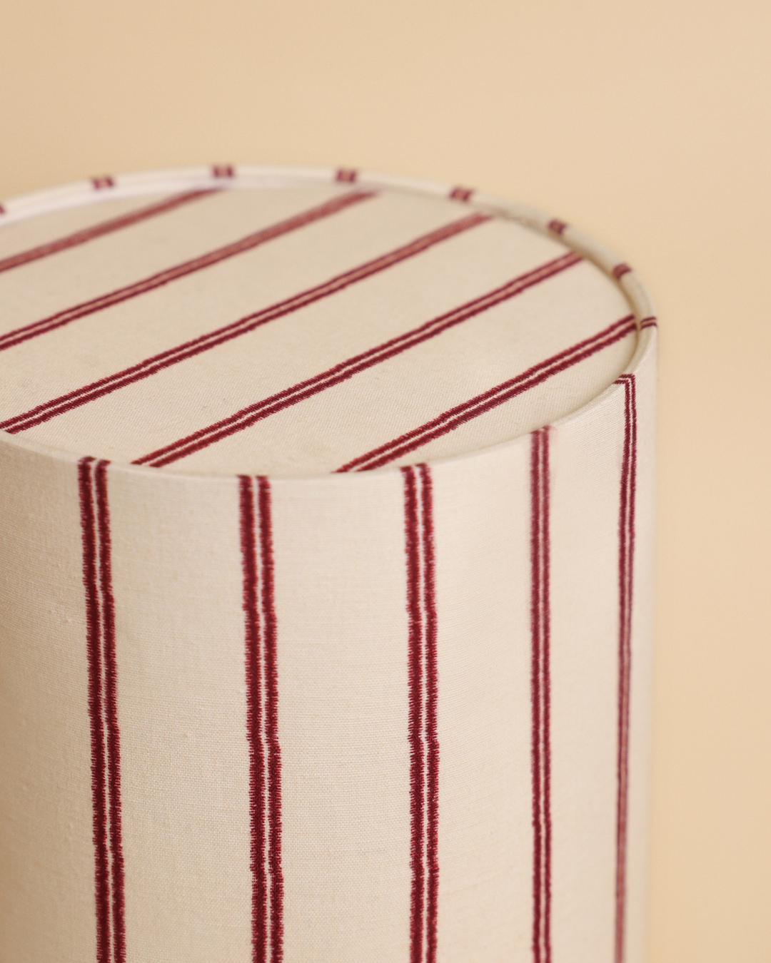 Burano Table Lamp, Gold with Burgundy Stripes