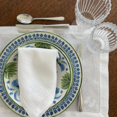 Serviette Point Ouvert Personnalisée Monogramme