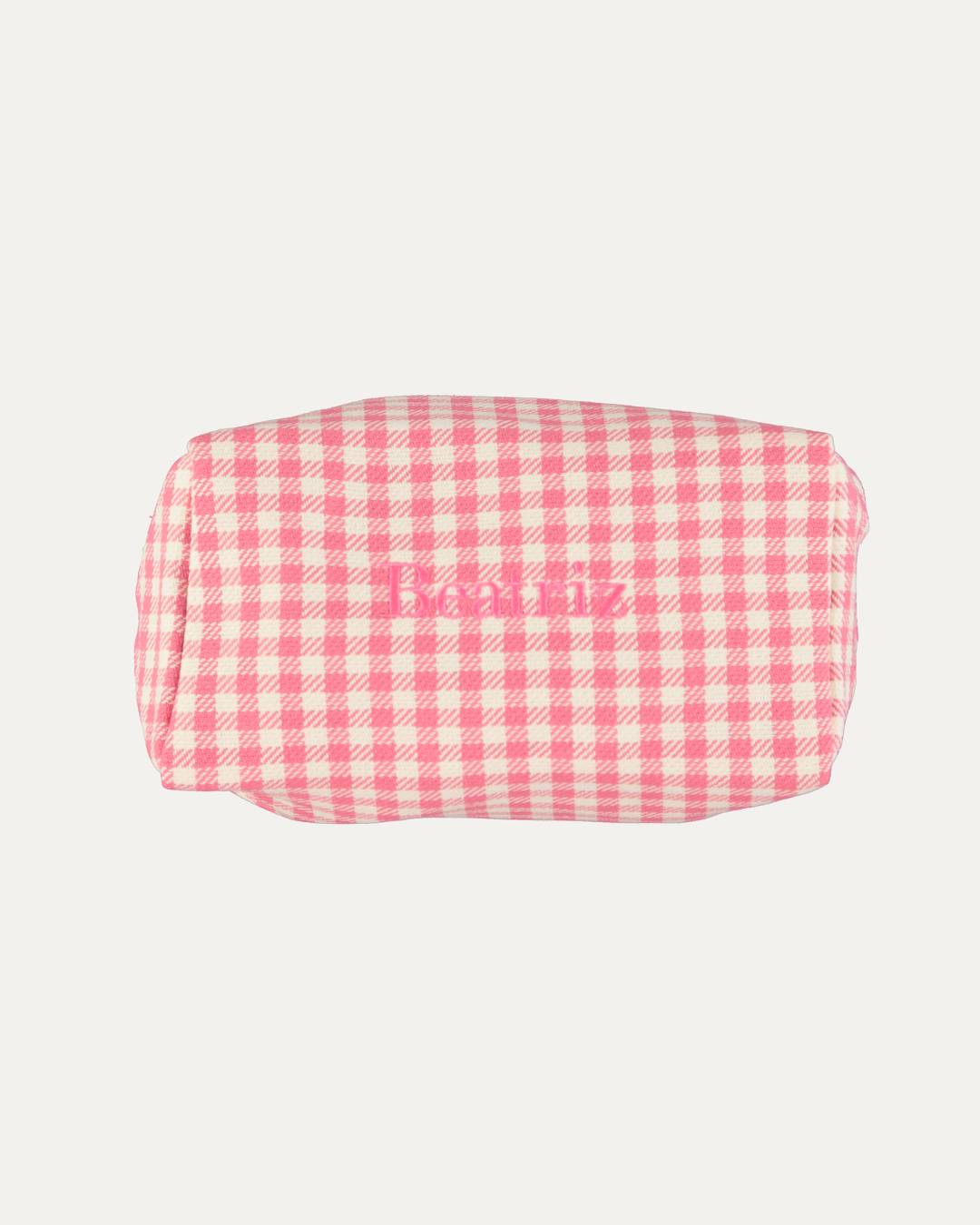 Personalized Pink Vichy Toiletry Bag