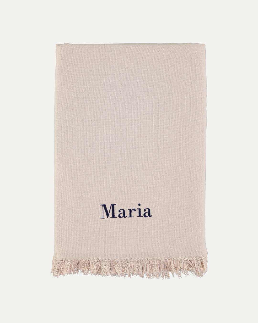 Toalla de Playa Beige con Flecos Personalizados