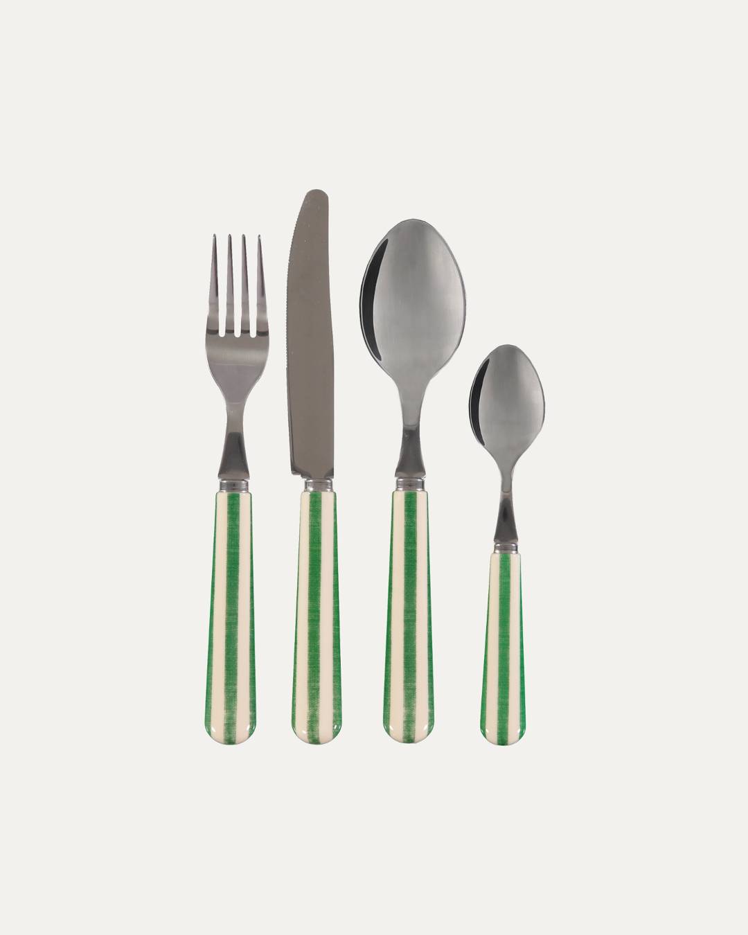 Green and Pearl Cutlery Set (24 pieces)