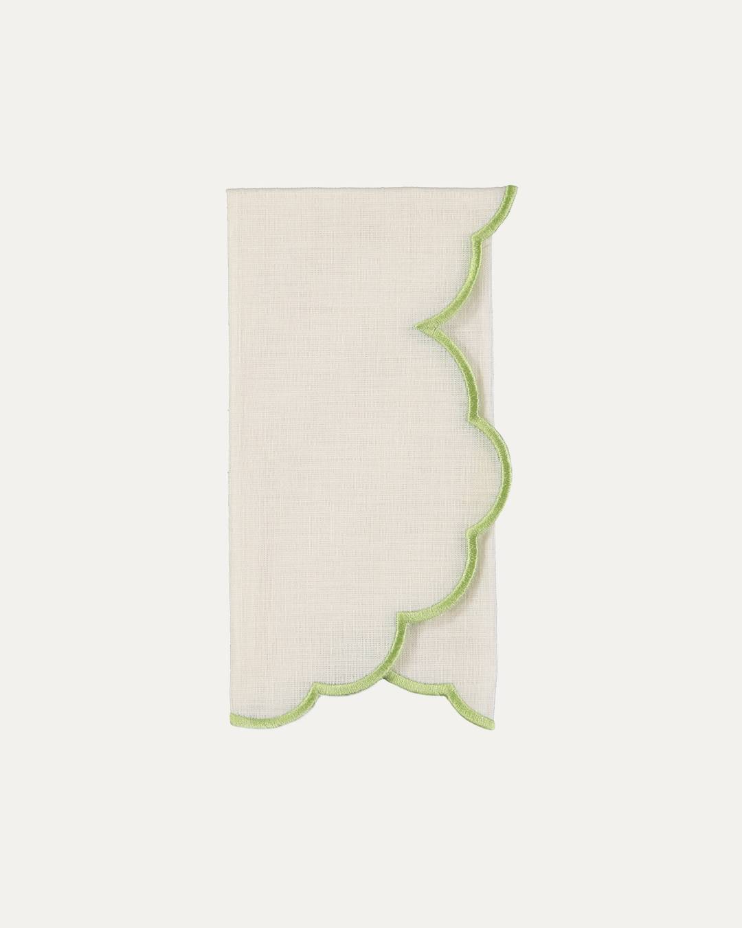 Iris Napkin, Ivory with Light Green