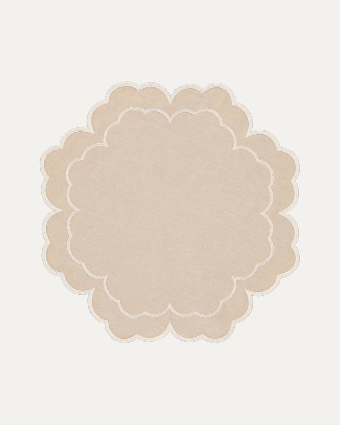 Iris Placemat, Beige with White