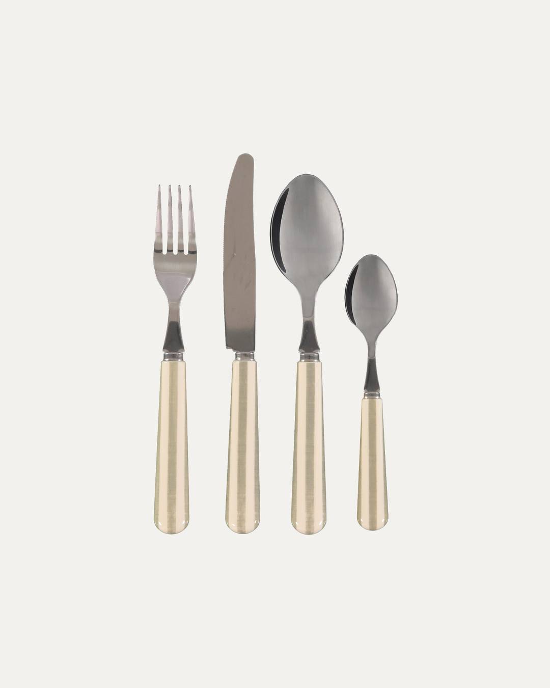 Gray and Pearl Striped Cutlery Set (24 pieces)