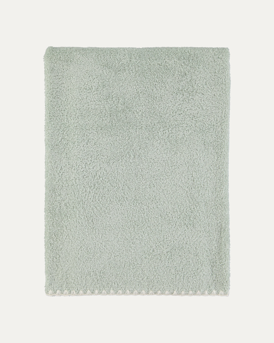 Concha Bath Towel, White with Green