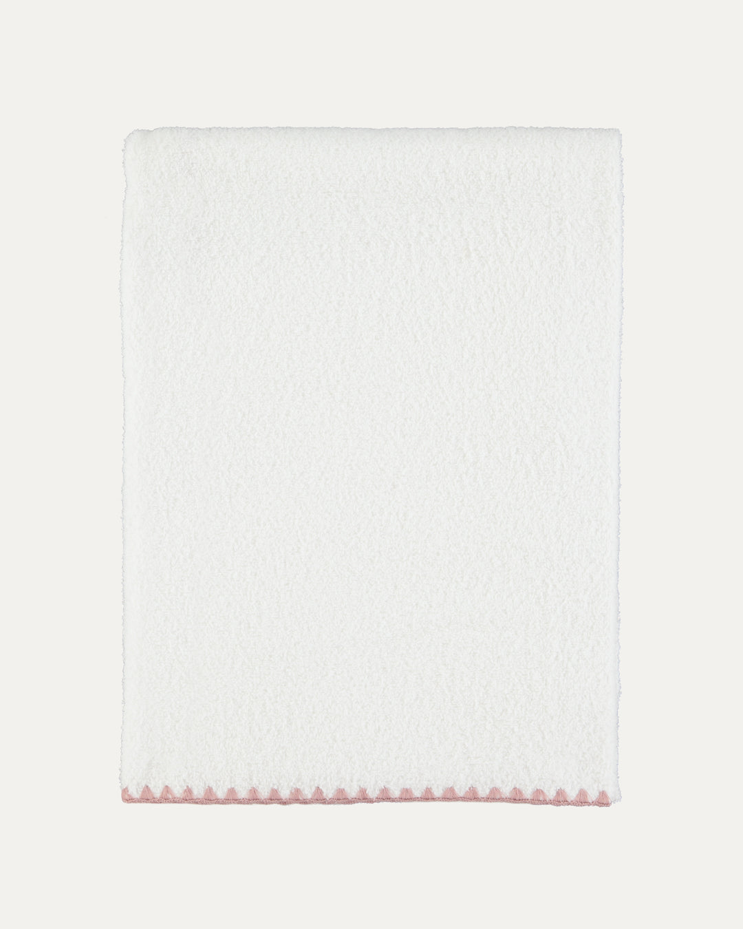 Concha Bath Towel, White with Pink