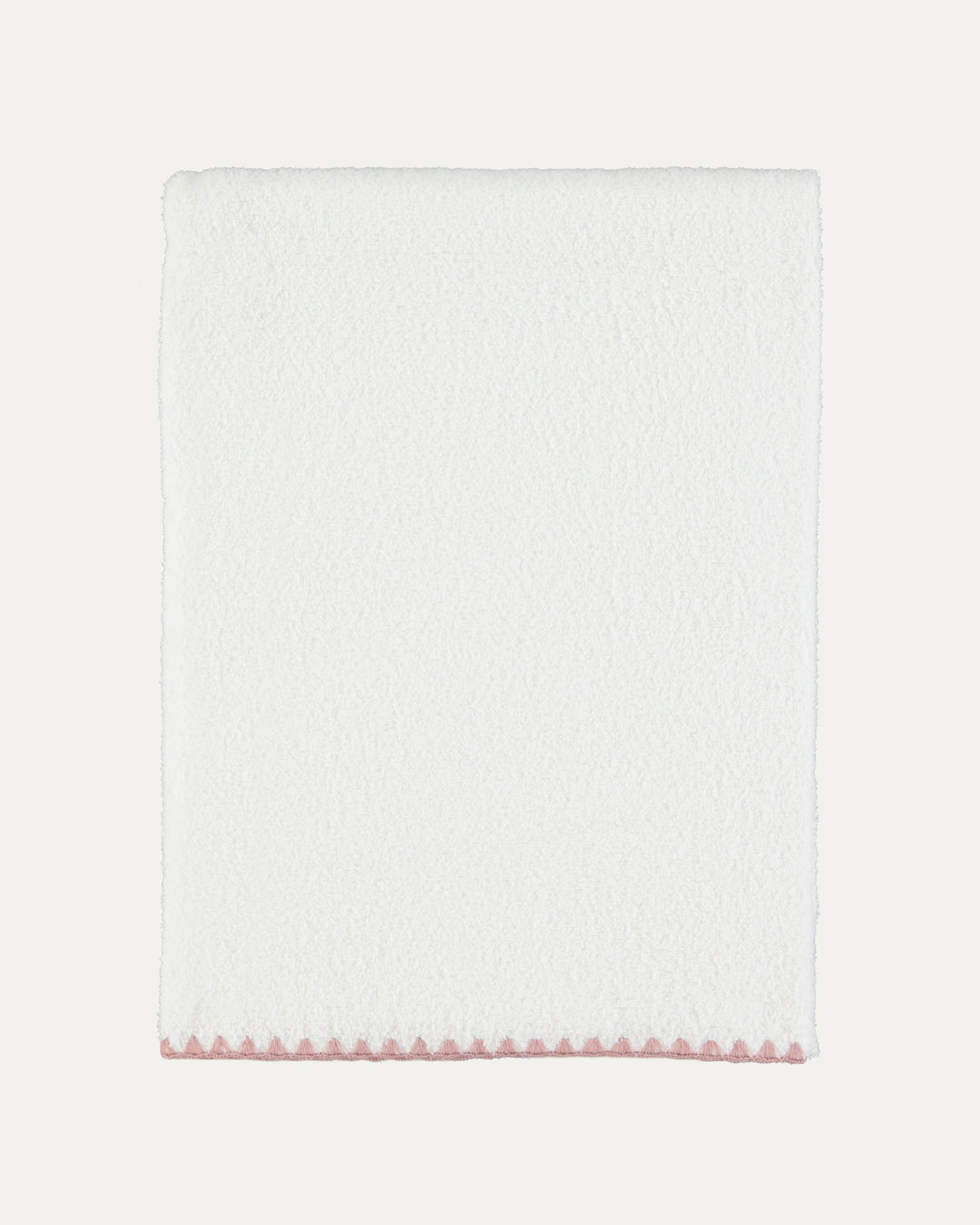 Serviette de bain en coton coquillage blanc avec rose personnalisée