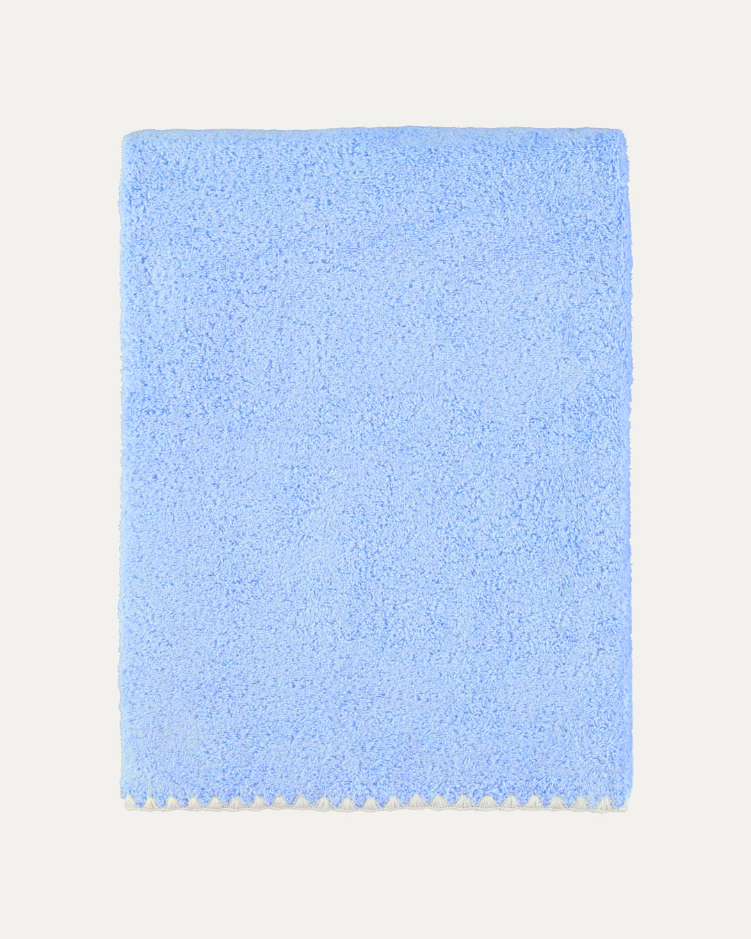 Toalla de baño algodón concha azul con blanco