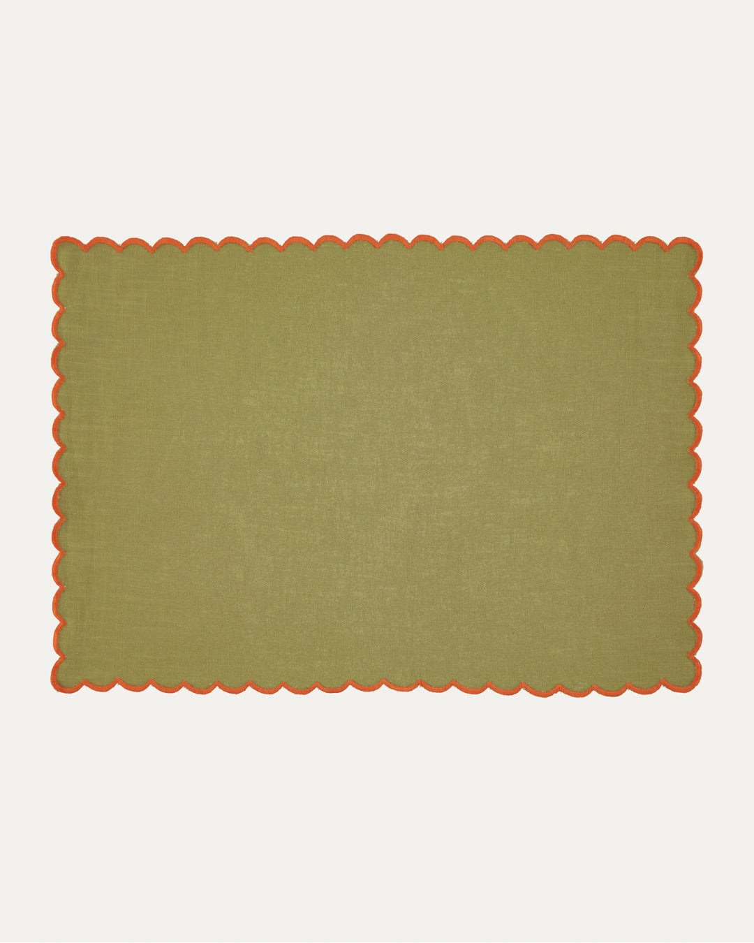 Aurora Placemat, Green with Orange