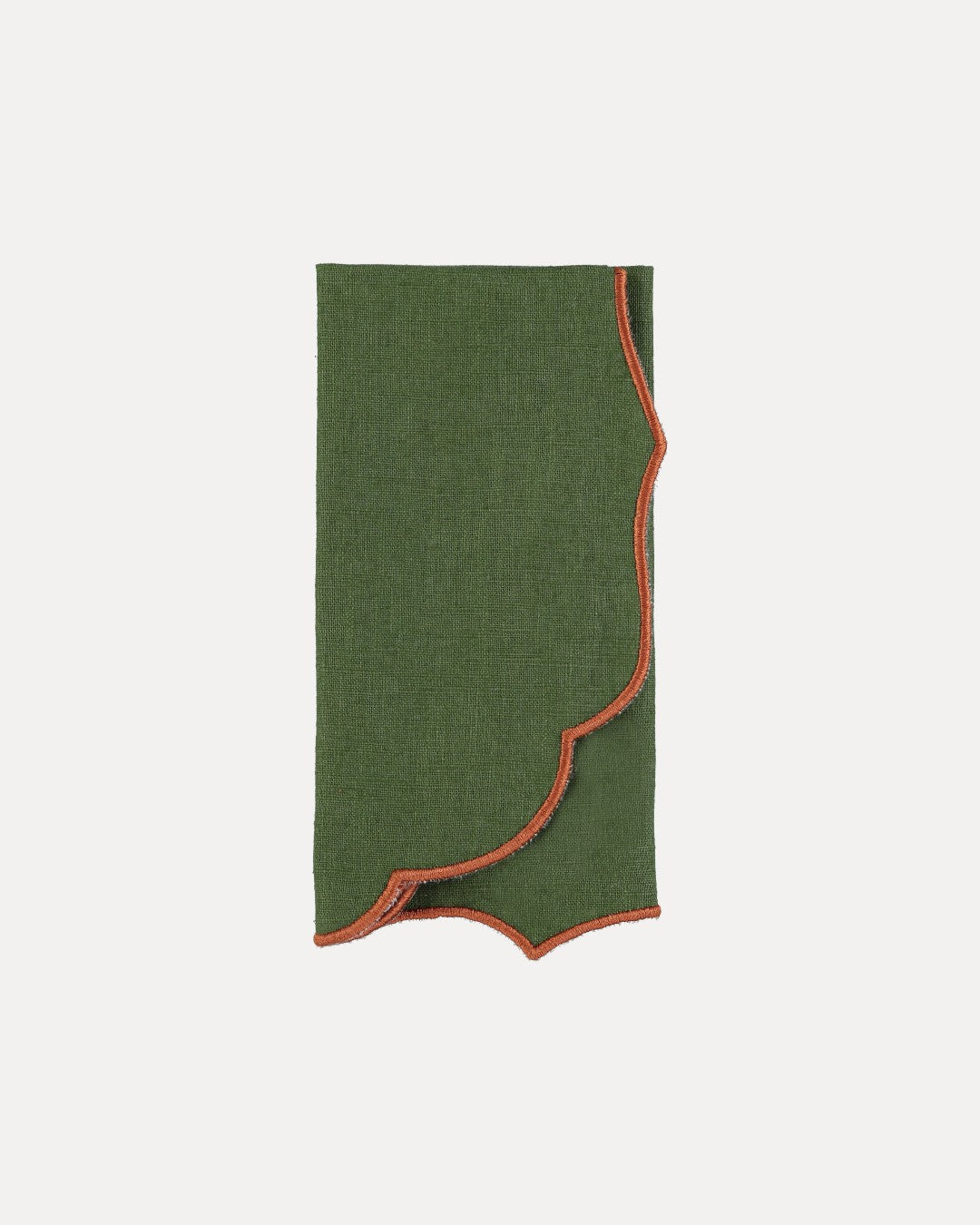 Belmonte Napkin, Green with Terracotta