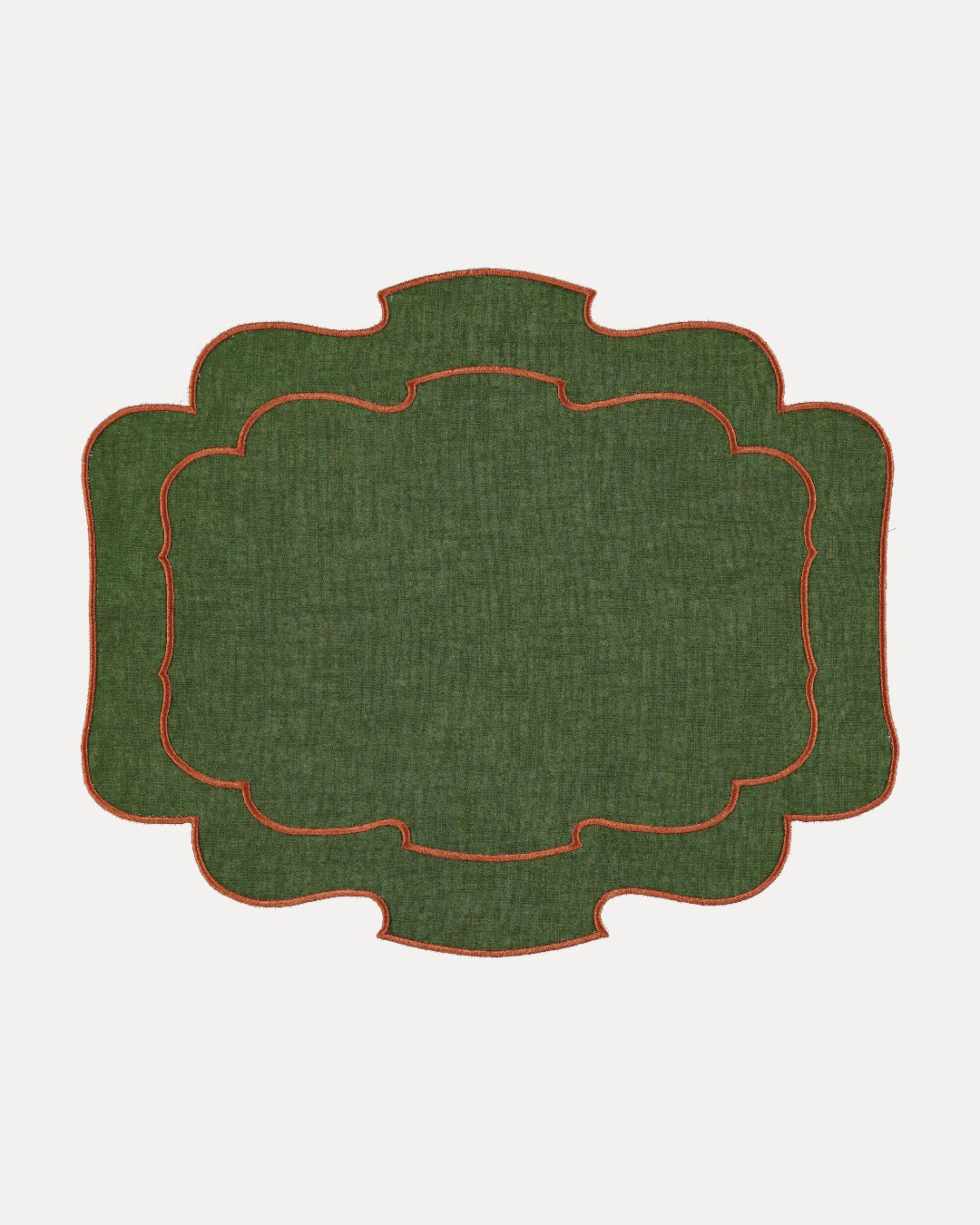 Placemat Belmonte, Green with Terracotta