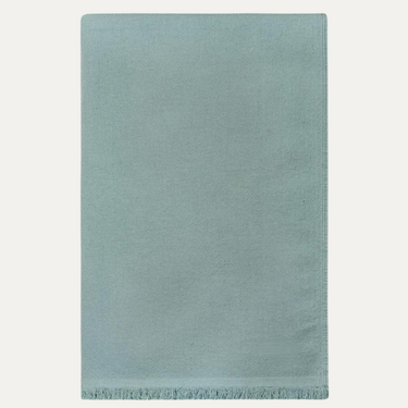 Serviette de plage en coton bleu avec franges