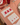 White Open Point Cocktail Napkin with Red Heart
