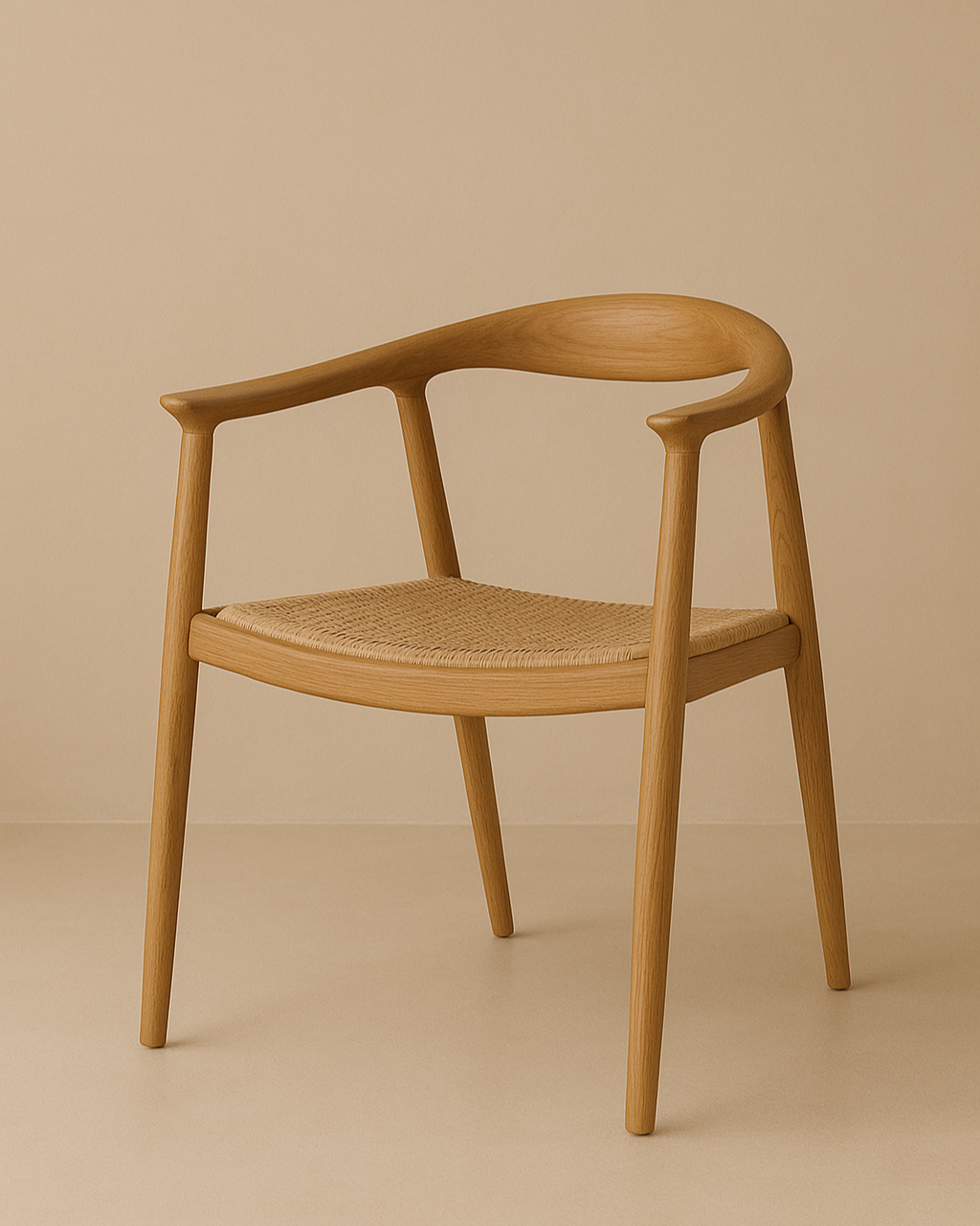 Évora chair in natural wood with woven seat, 65 X 57 X 76 cm