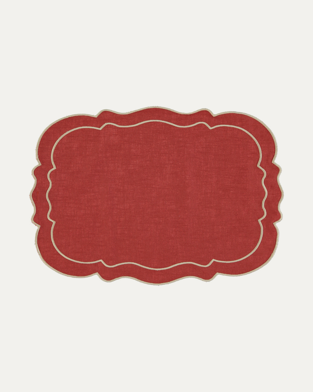 Clou Placemat, Terracotta with Ecru