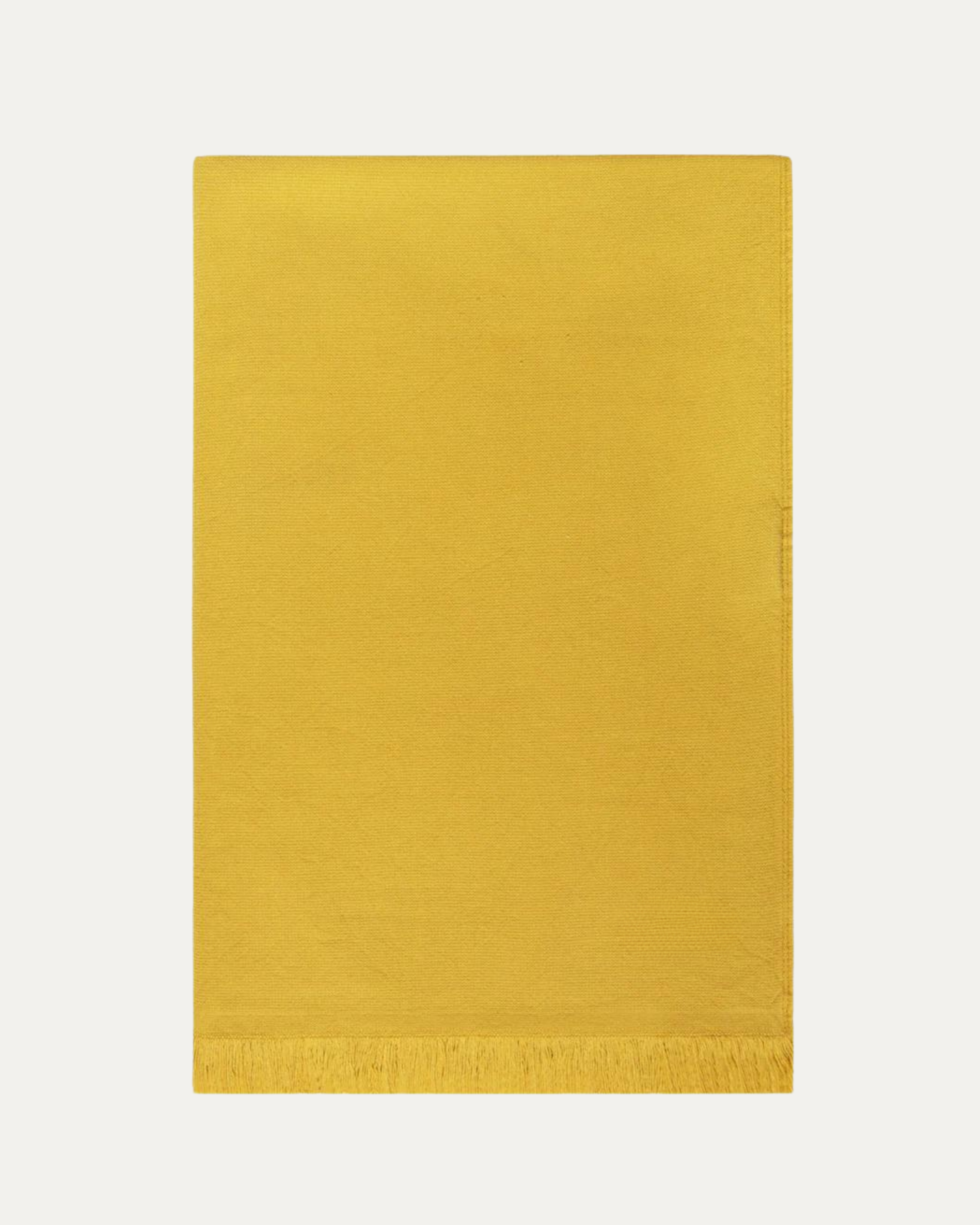 Yellow Mustard Cotton Beach Towel with Fringe