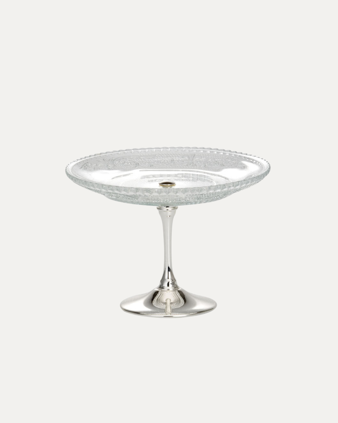 Glass Dessert Plate with High Leg 11 cm