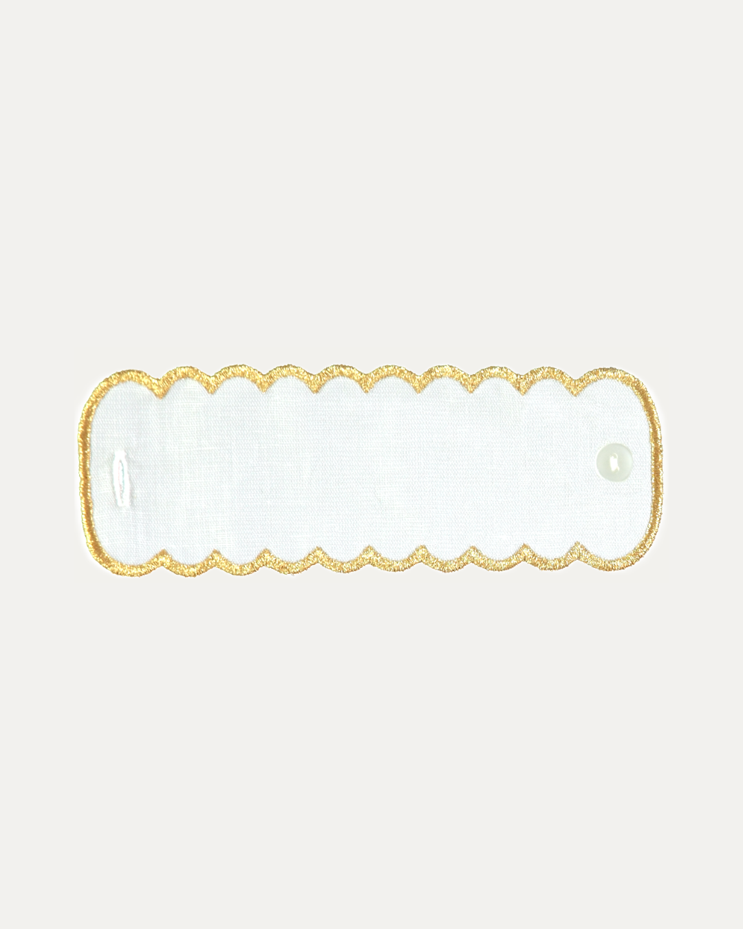 White and Gold Linen Napkin Ring