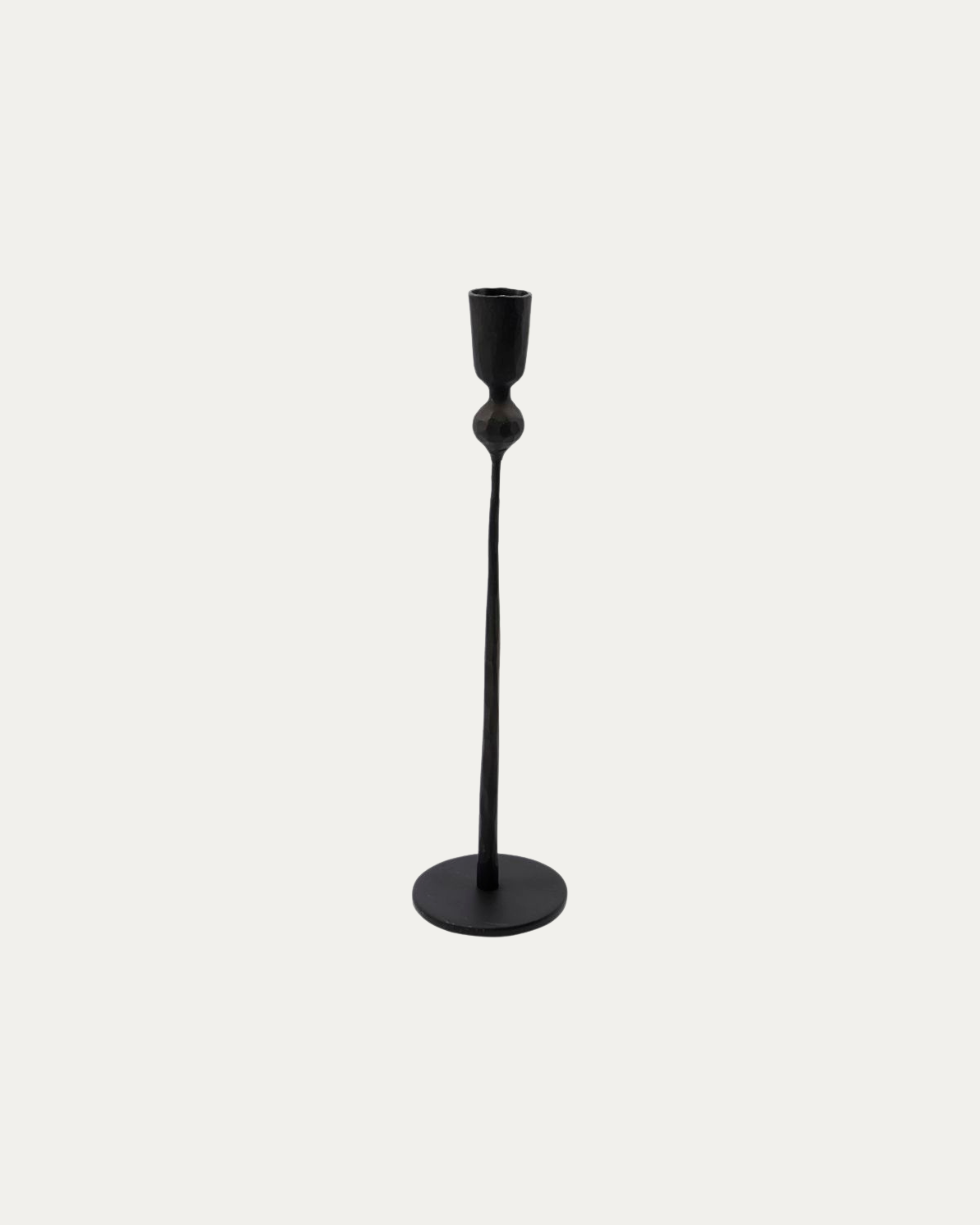 Roros Iron Candlestick 29cm, Black