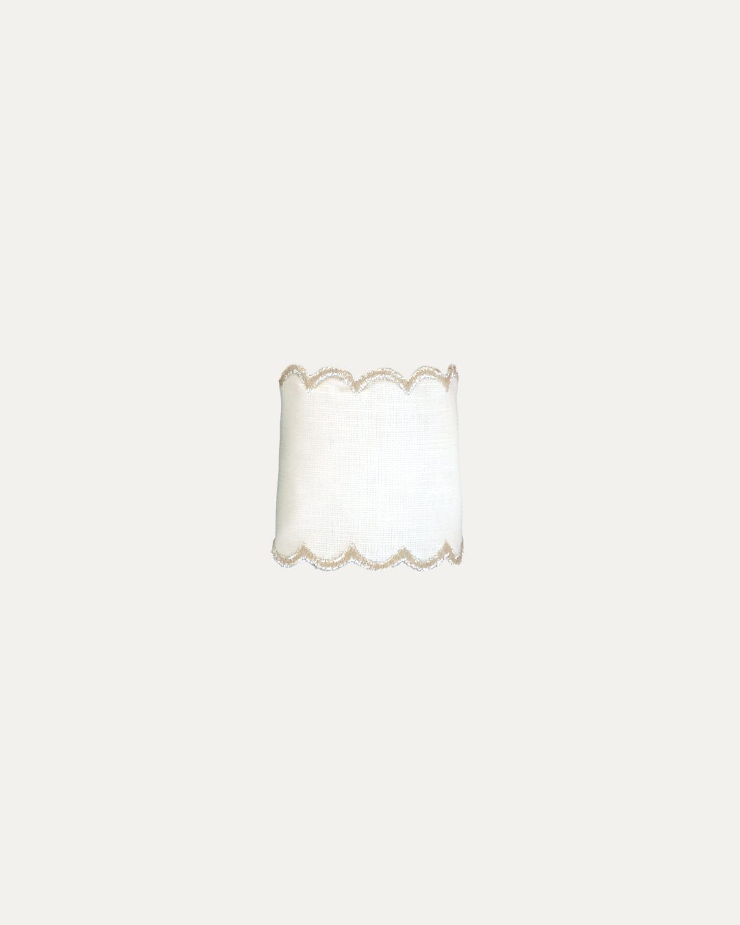 White and Silver Linen Napkin Ring