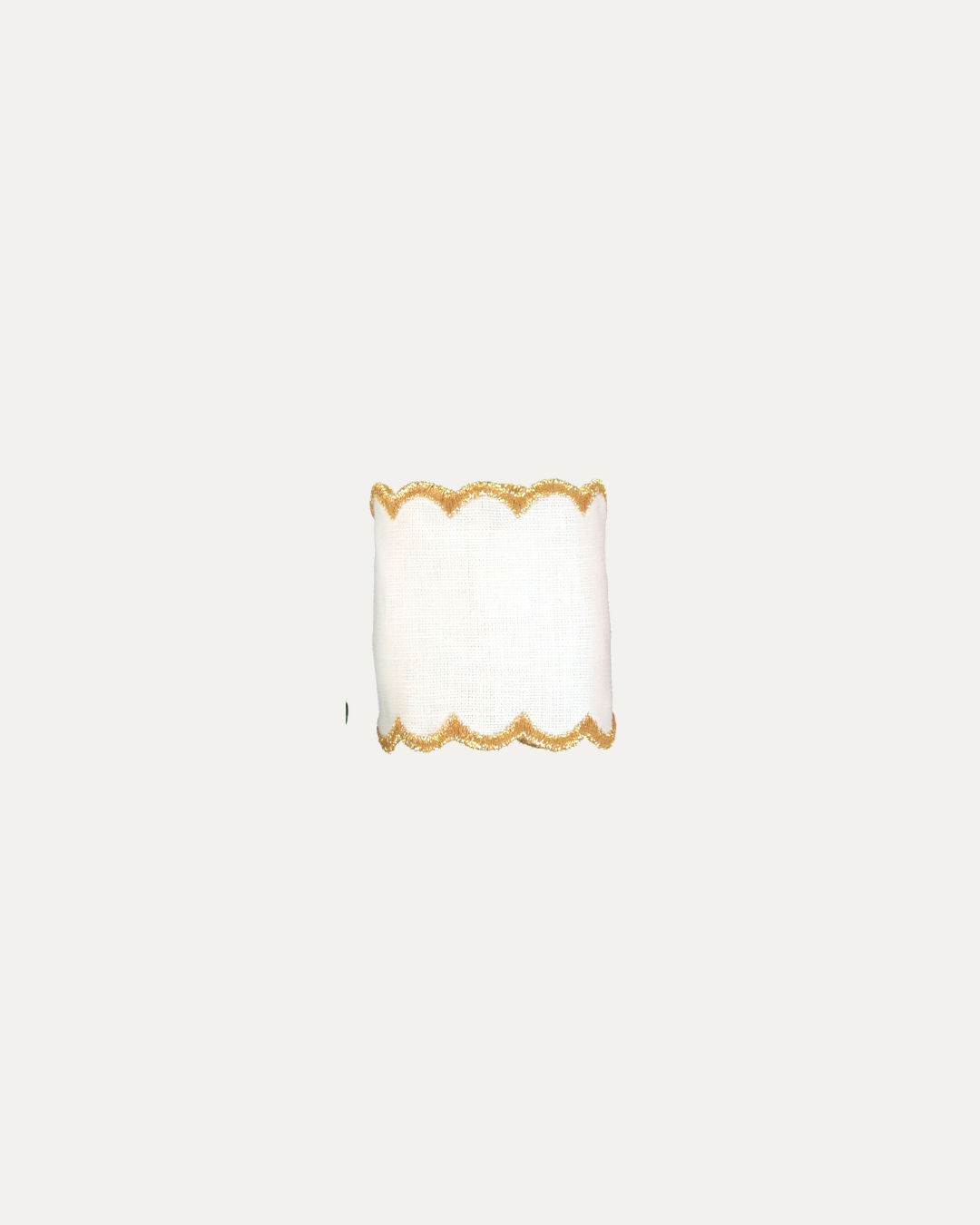 White and Gold Linen Napkin Ring