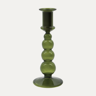 Vienna Candlestick in Green Glass, Large