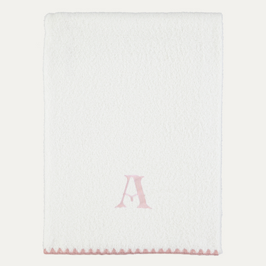 Toalha de Banho Algodão Concha Branco com Rosa Personalizado