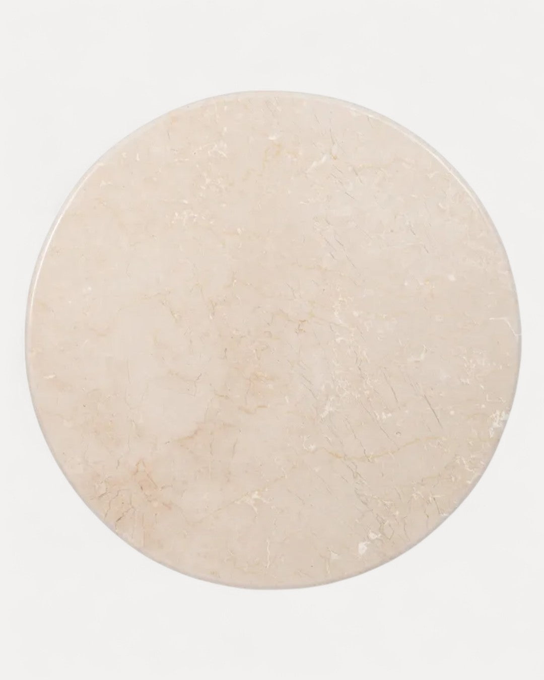 Mesa de centro Creme em madeira de manga e mármore, 76 × 76 × 45 cm