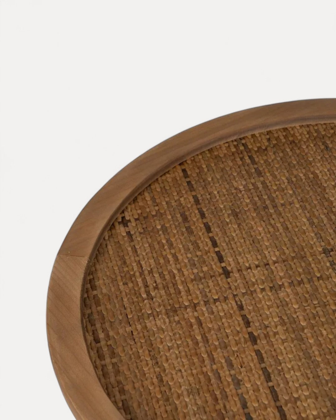 Mesa de apoio Pisa em madeira e vime natural,  40 × 40 × 44,5 cm (Pequena)