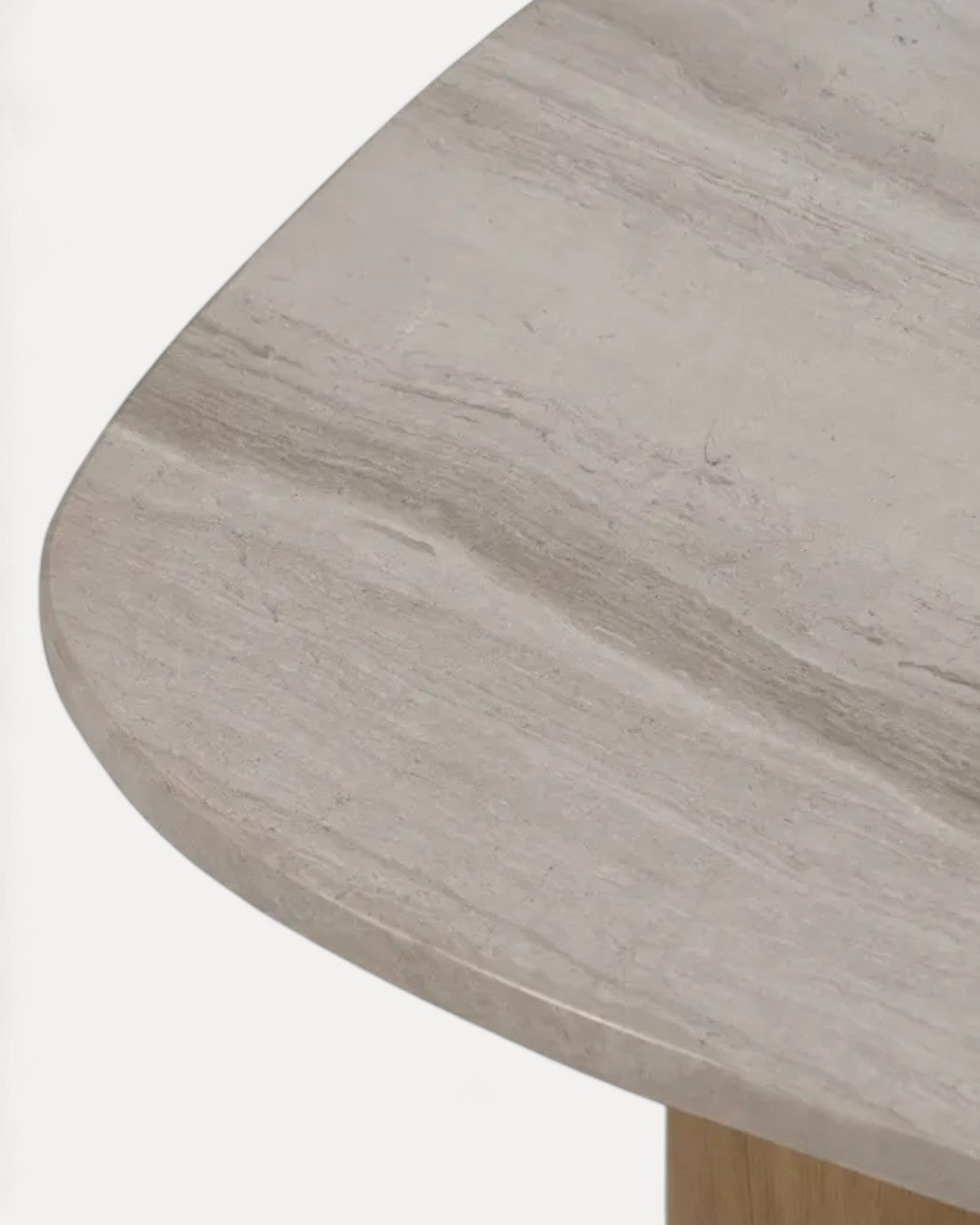 Mesa de apoio Aurora em madeira e mármore, 58 × 38 × 40 cm