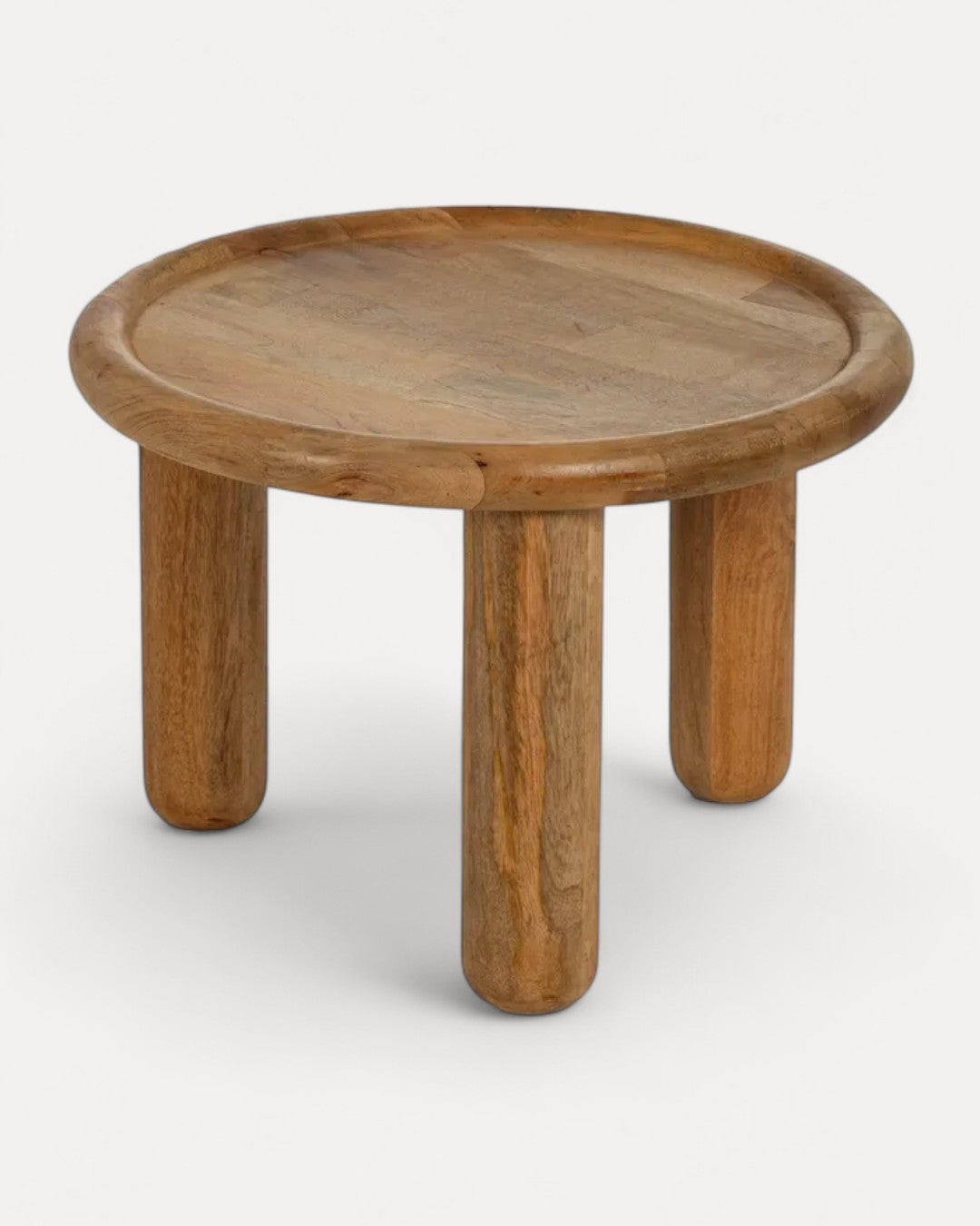 Mesa de apoio Magnus baixa em madeira de manga, 50 × 50 × 36 cm